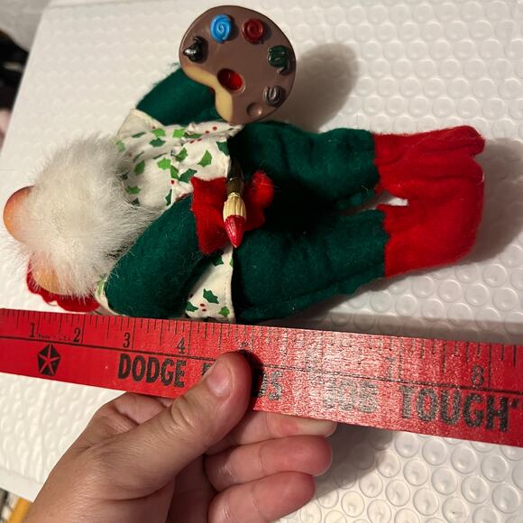 Vtg 1992 Santakins Santa’s Best Painter Elf hanging Posable NEED HAND GLUED - Picture 2 of 16